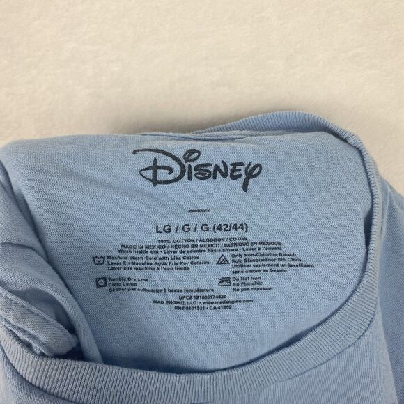 Disney Stitch Graphic Shirt Adult Large Blue Crewneck Short Sleeve - Picture 8 of 8